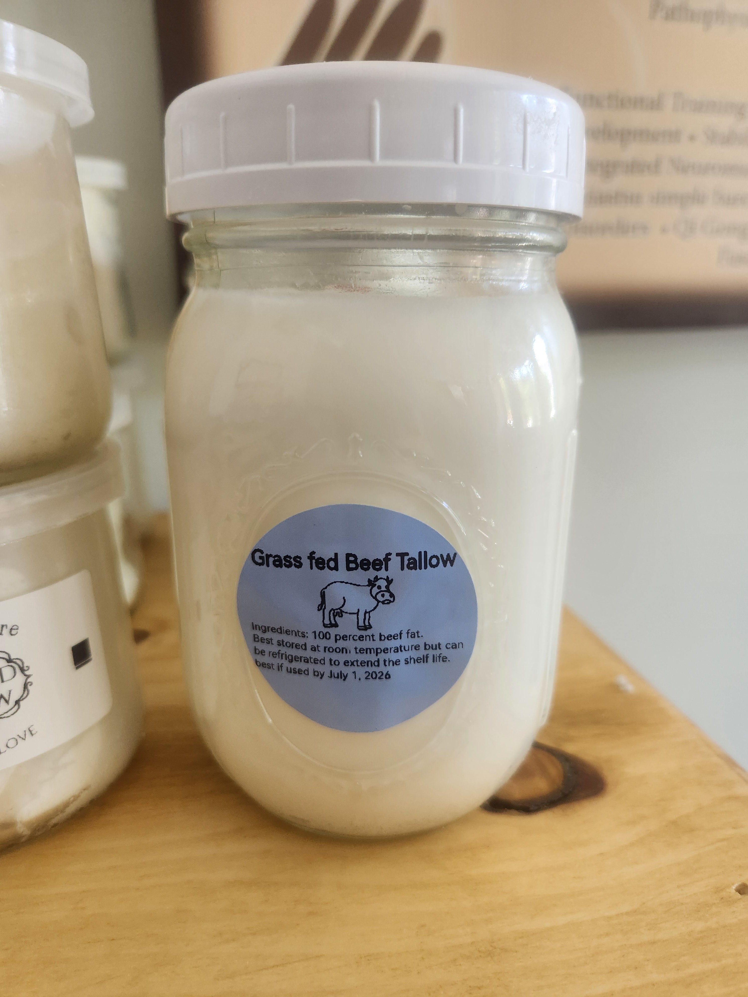 Organic grass fed Rendered beef Tallow