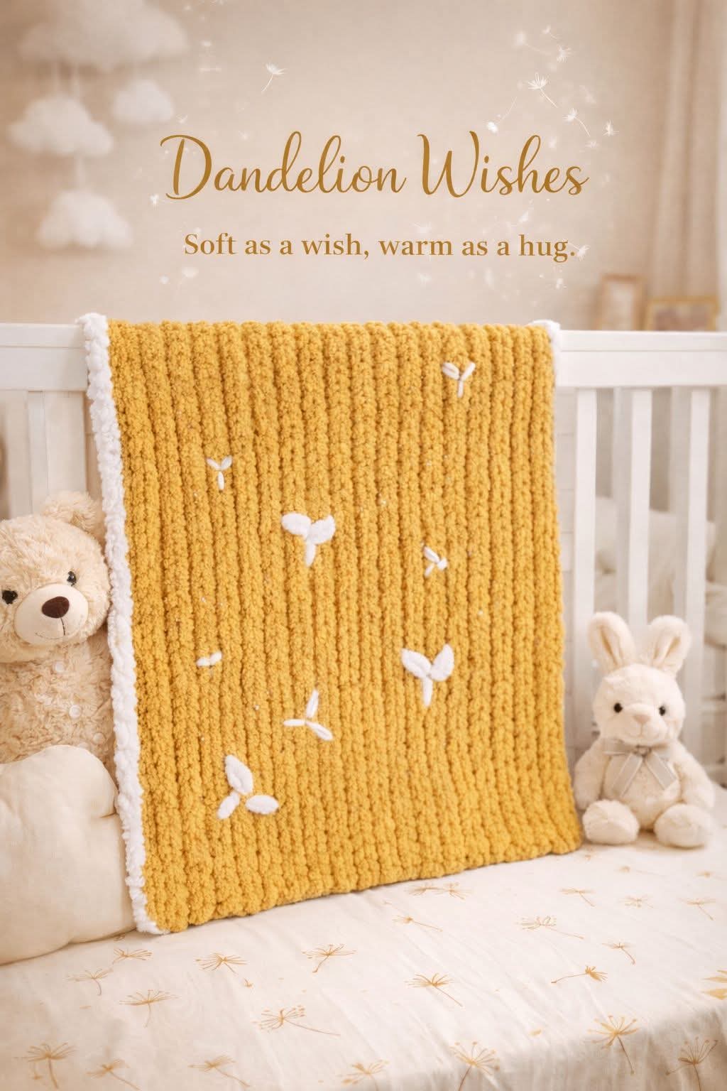 Dandelion wishes crib blanket