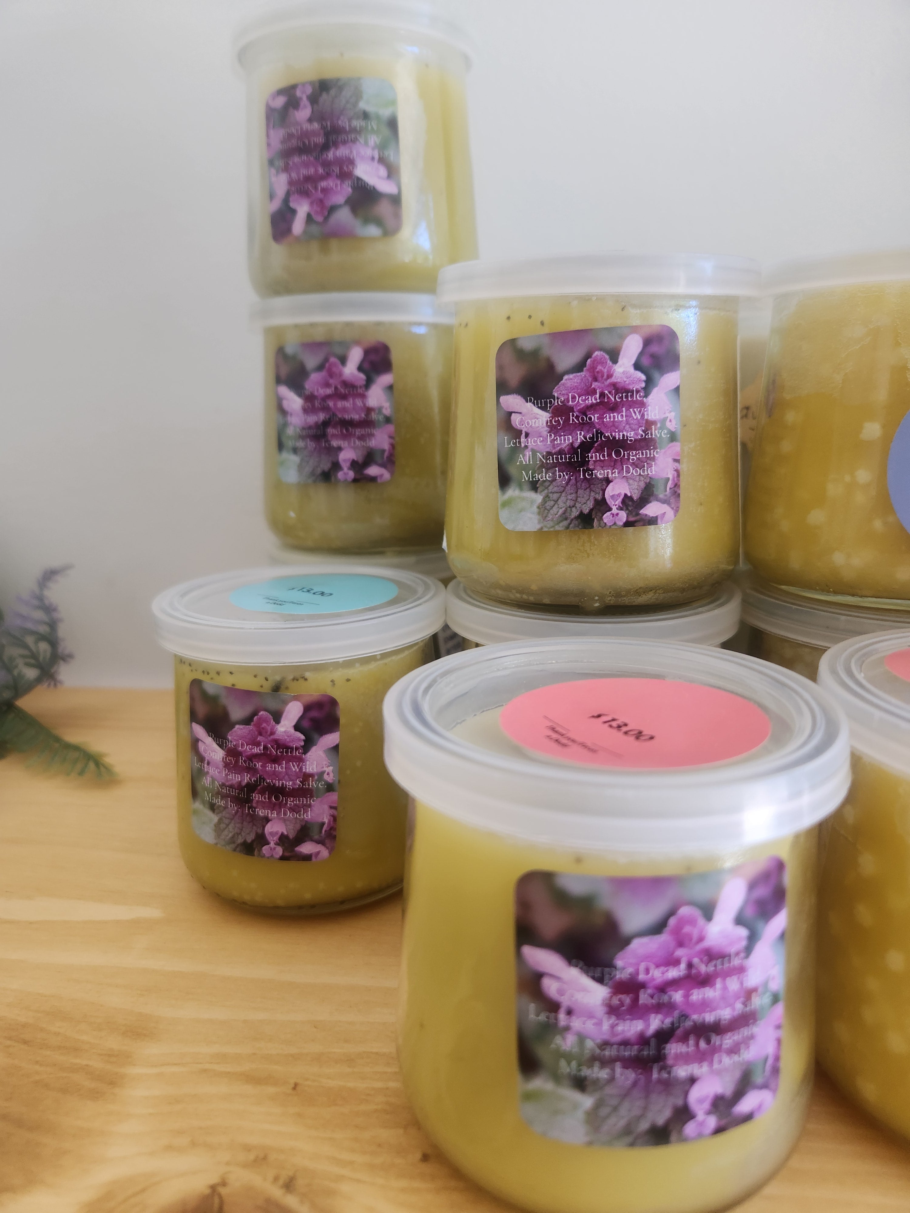 Purple dead nettle, Comfrey root, and wild lettuce pain salve